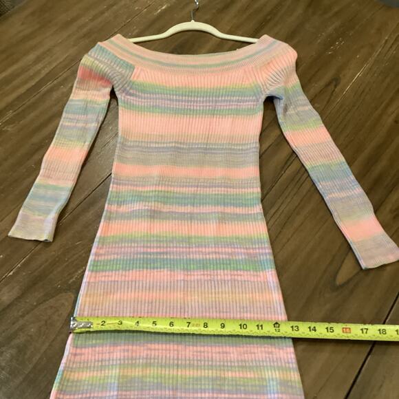 Daily Practice by Anthropologie Ribbed long sleeve stripe Sweater midi Dress S - Picture 7 of 12